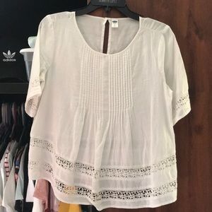 White old navy lace detailed blouse